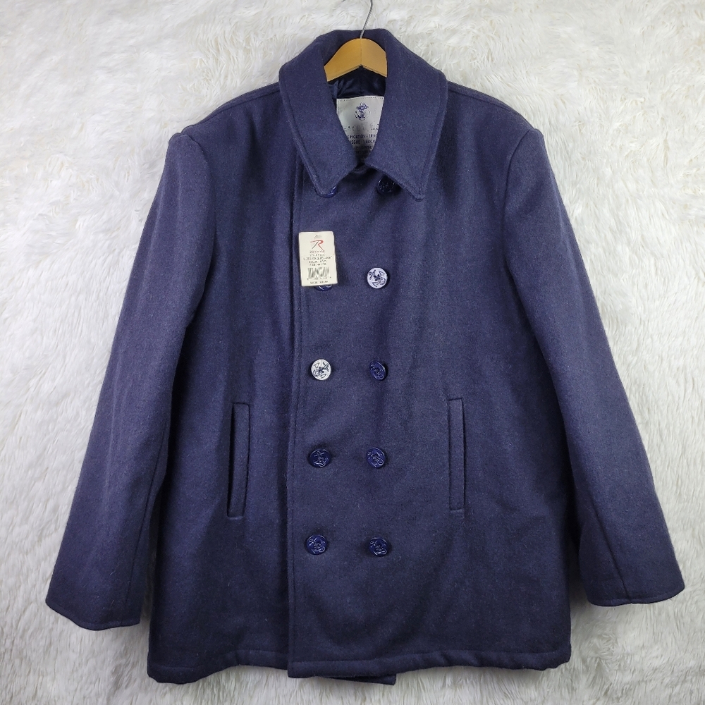 Rothco Men's Navy Wool Blend Pea Coat